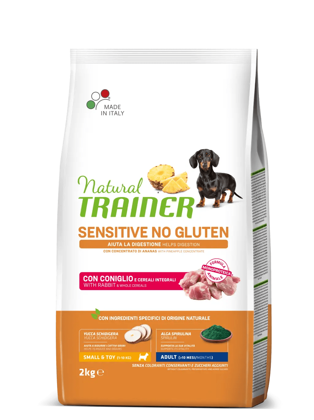 Natural Trainer, Dog Mini Adult Sensitive No Gluten, Iepure, 2 kg