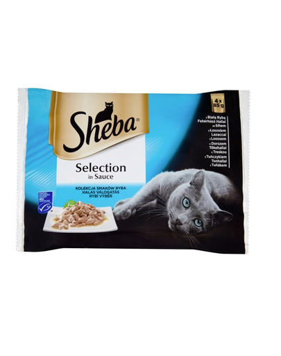 SHEBA Selection in Sauce mix de pește 4 x 85 g