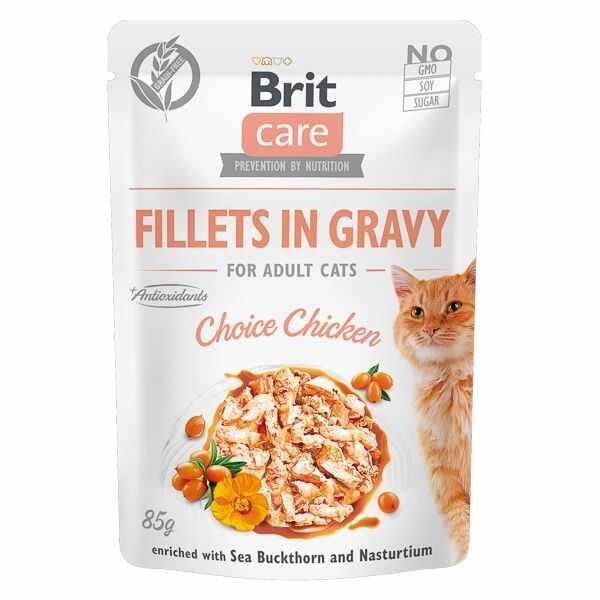 Brit Care Cat Fillets in Gravy Choise Chicken, 85 g