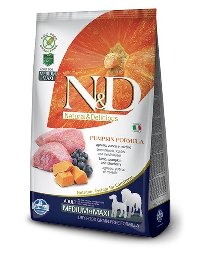 N&D Adult medium/maxi cu miel/dovleac/afine 12 kg