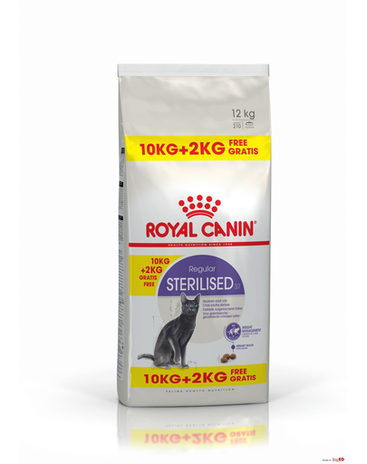 Royal Canin Sterilised Adult hrana uscata pisica sterilizata, 10 kg + 2 kg